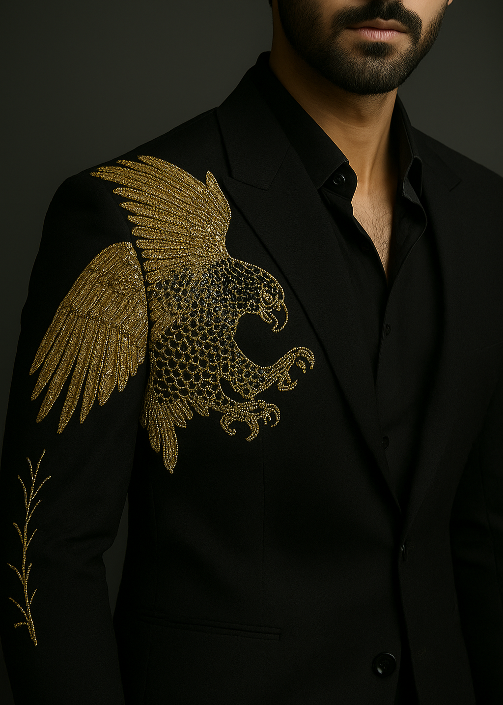 Black Eagle Embroidered Tuxedo