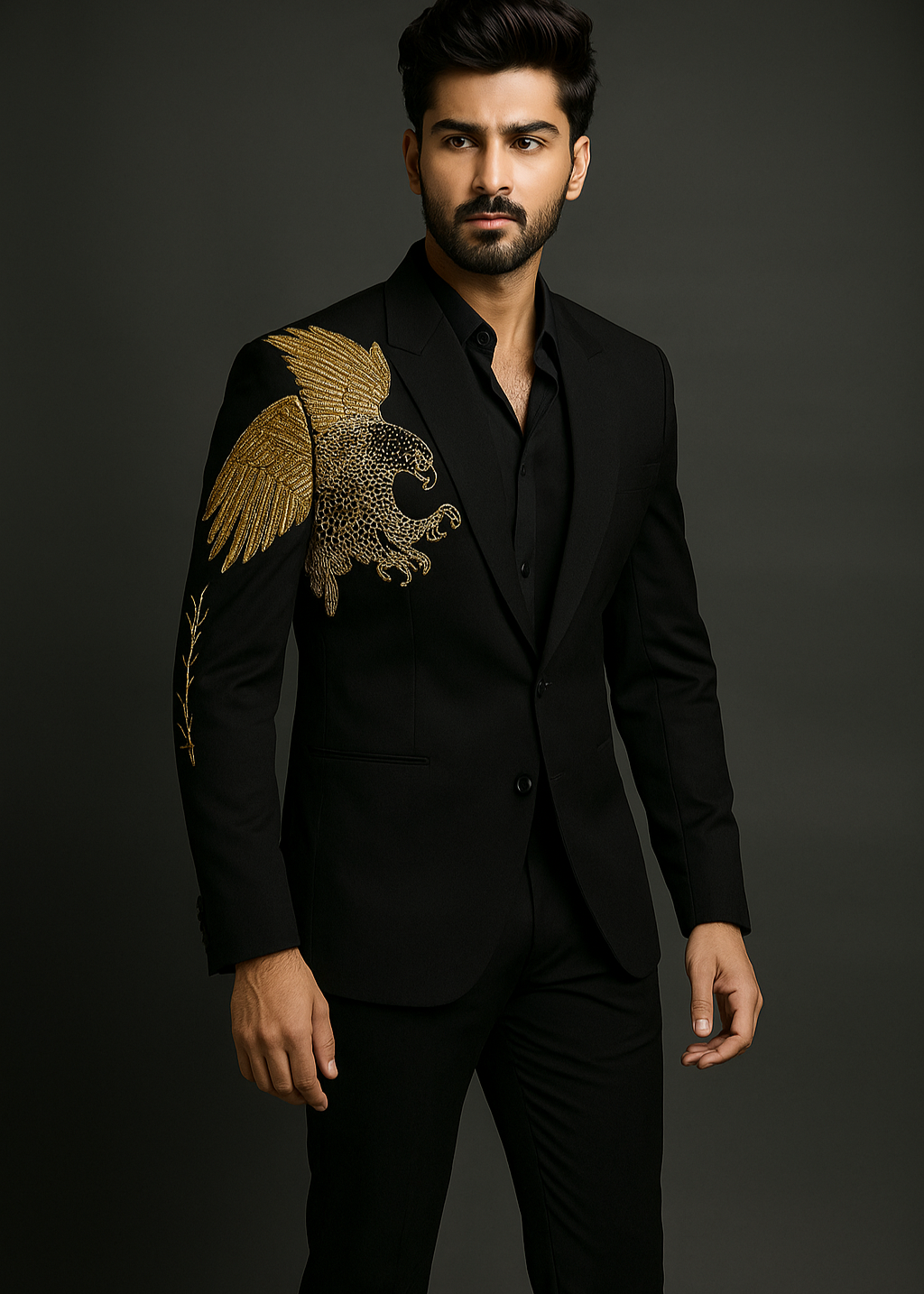 Black Eagle Embroidered Tuxedo