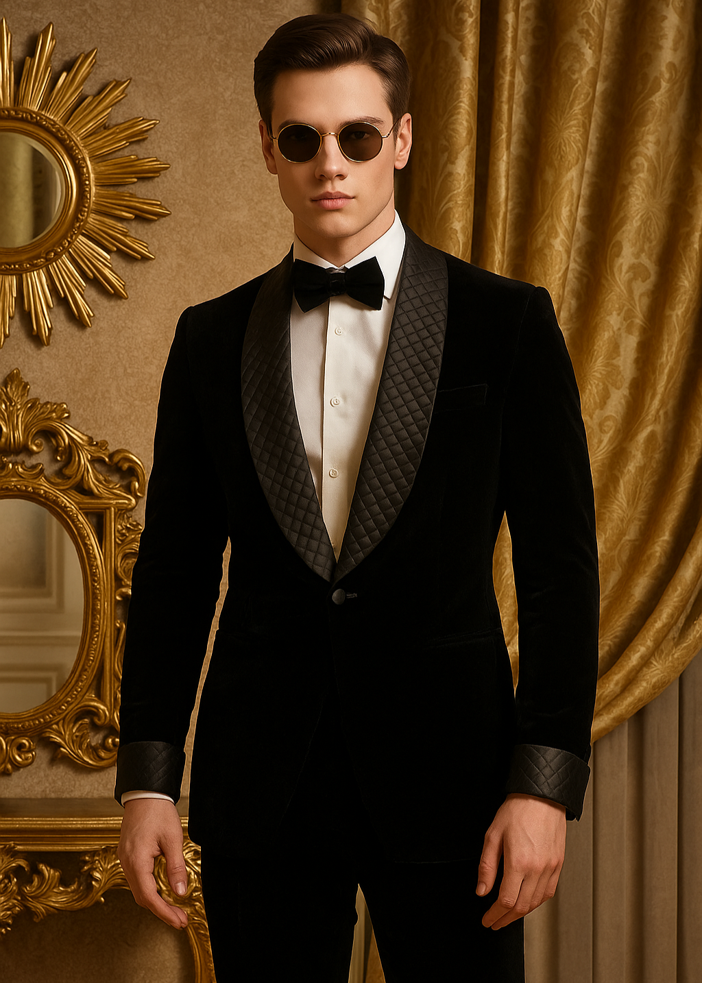 Black Shawl Lapel Tuxedo Blazer Suit