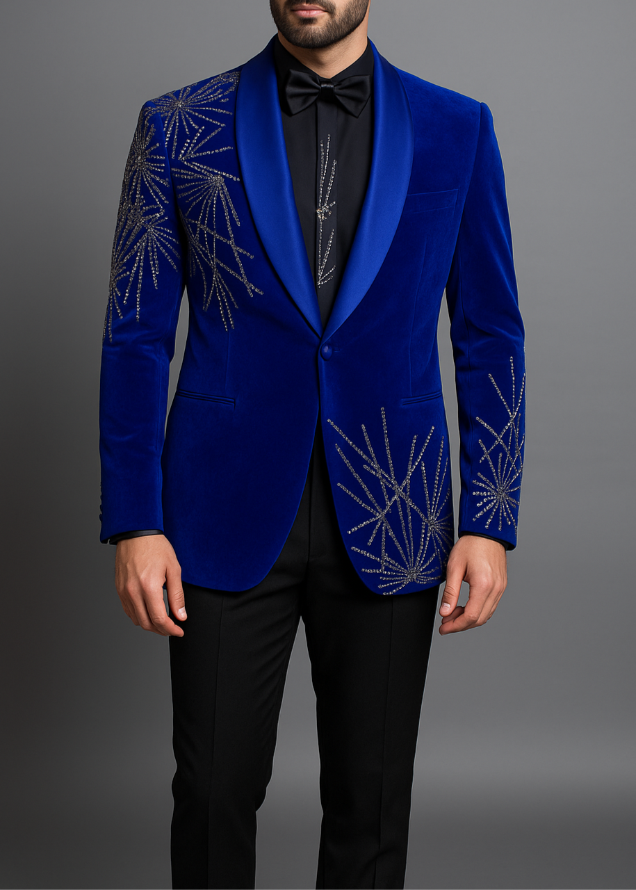 Royal Velvet Tuxedo with Embroidery tubaa