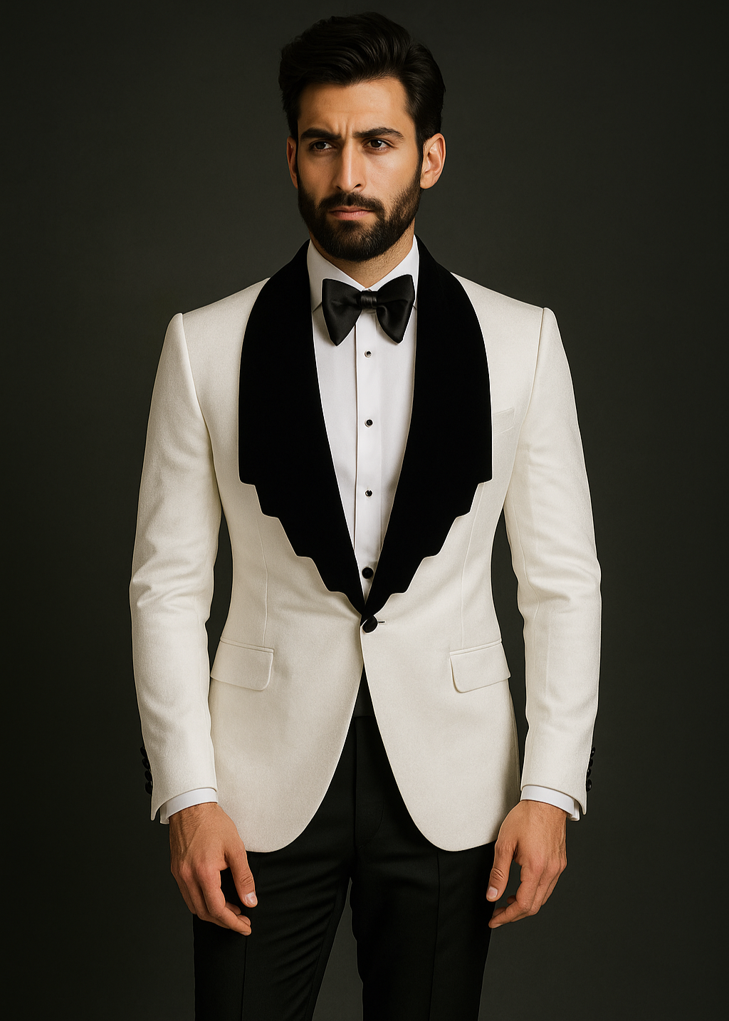 Tailored White Shawl Lapel Tuxedo for Wedding