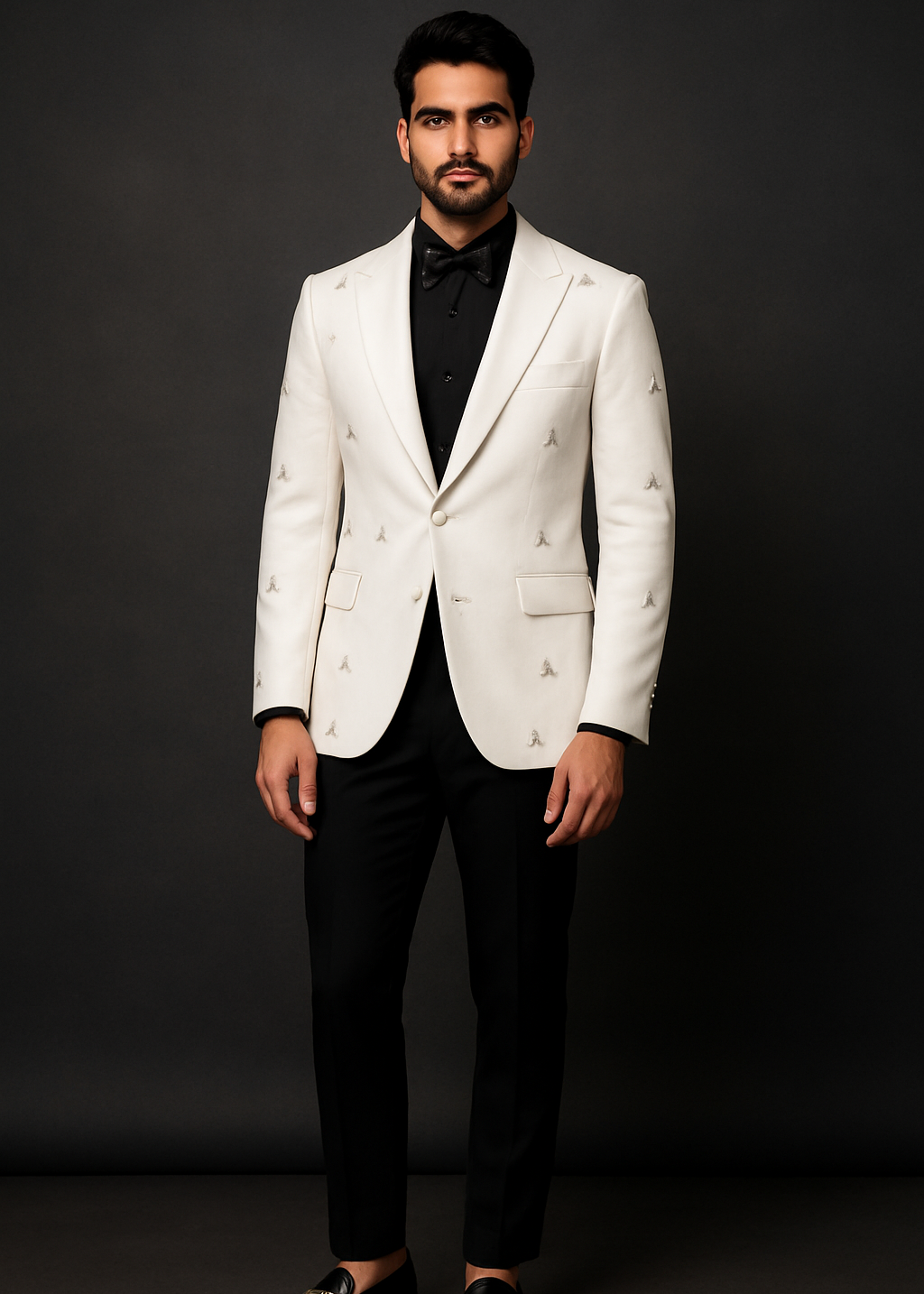 White Suit with Silver Embroidery