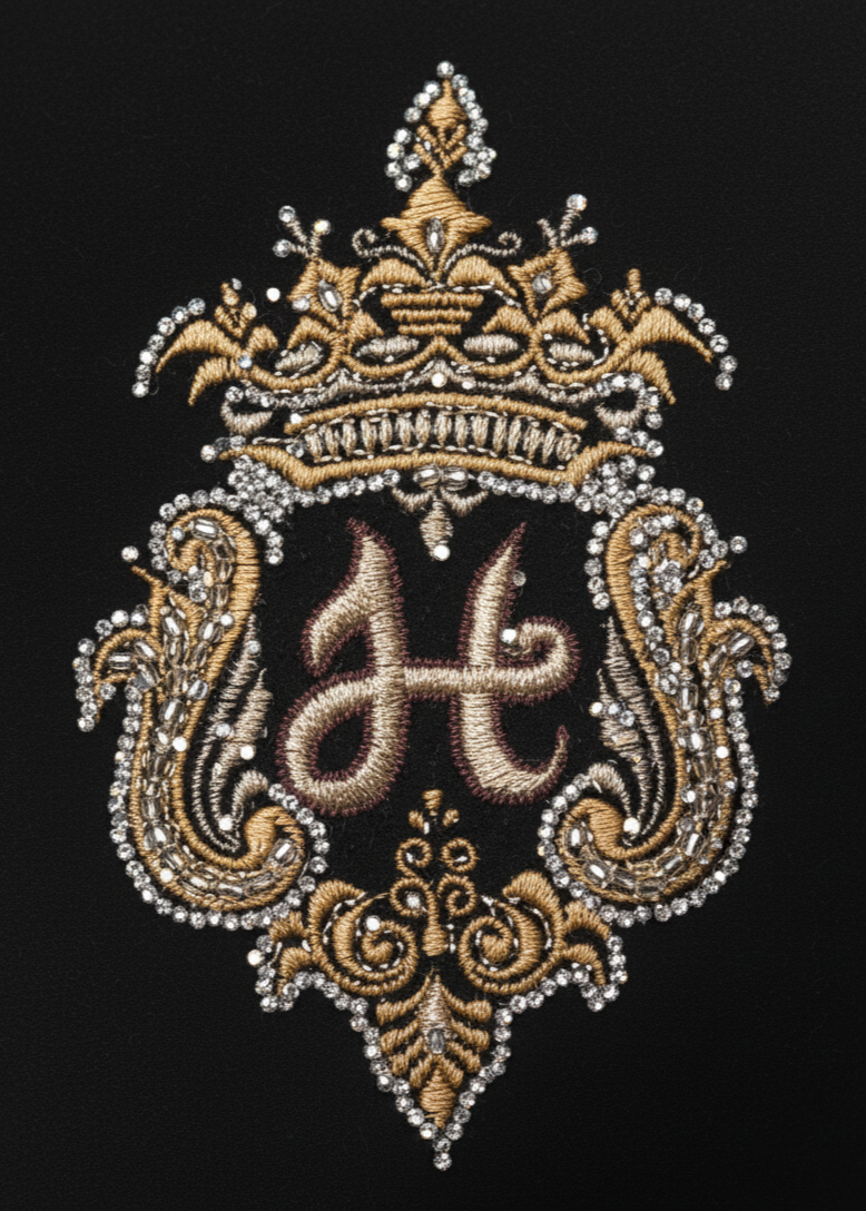 Black Velvet Letter Embroidered Bandhgala